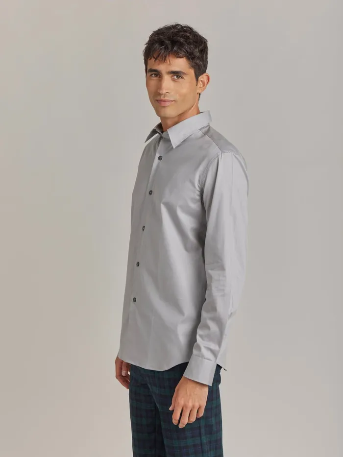 Men Agns B Shirts Grey Cotton Thomas Shirt