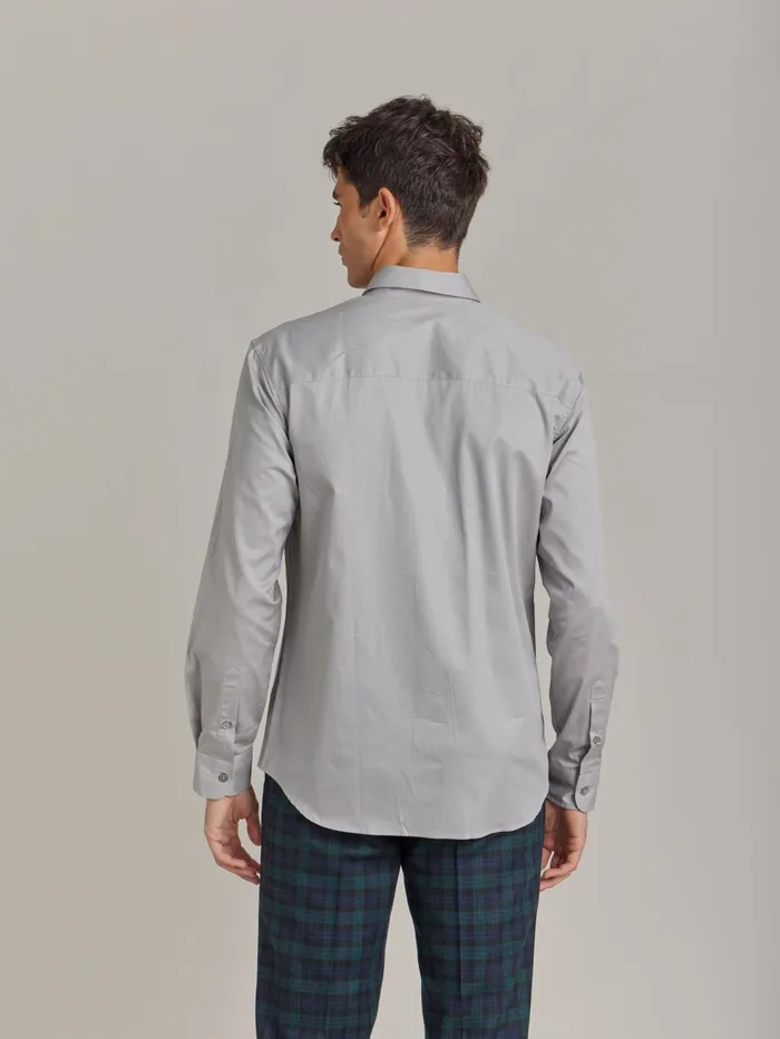 Men Agns B Shirts Grey Cotton Thomas Shirt