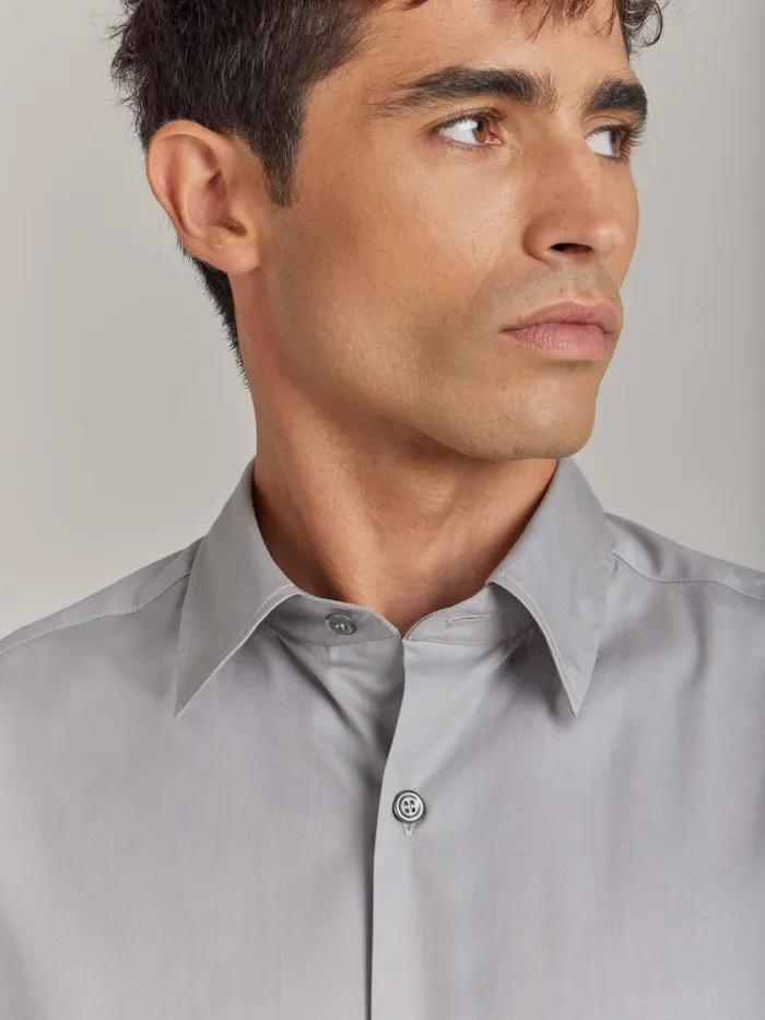 Men Agns B Shirts Grey Cotton Thomas Shirt