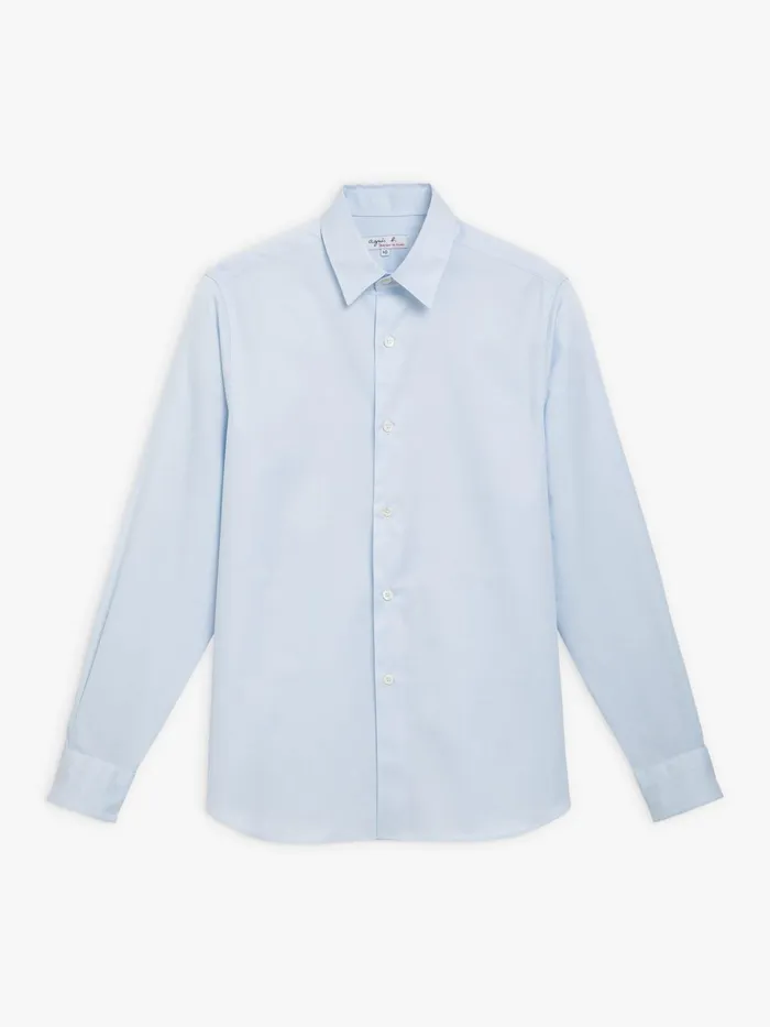 Men Agns B Shirts Light Blue Cotton Serge Andy Shirt
