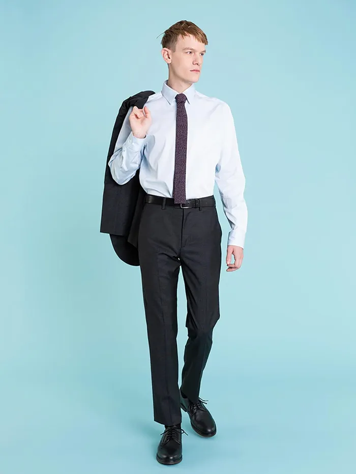 Men Agns B Shirts Light Blue Cotton Serge Andy Shirt