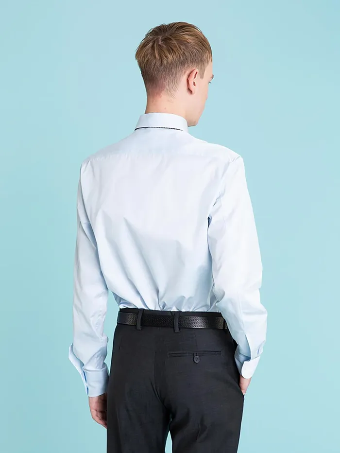 Men Agns B Shirts Light Blue Cotton Serge Andy Shirt