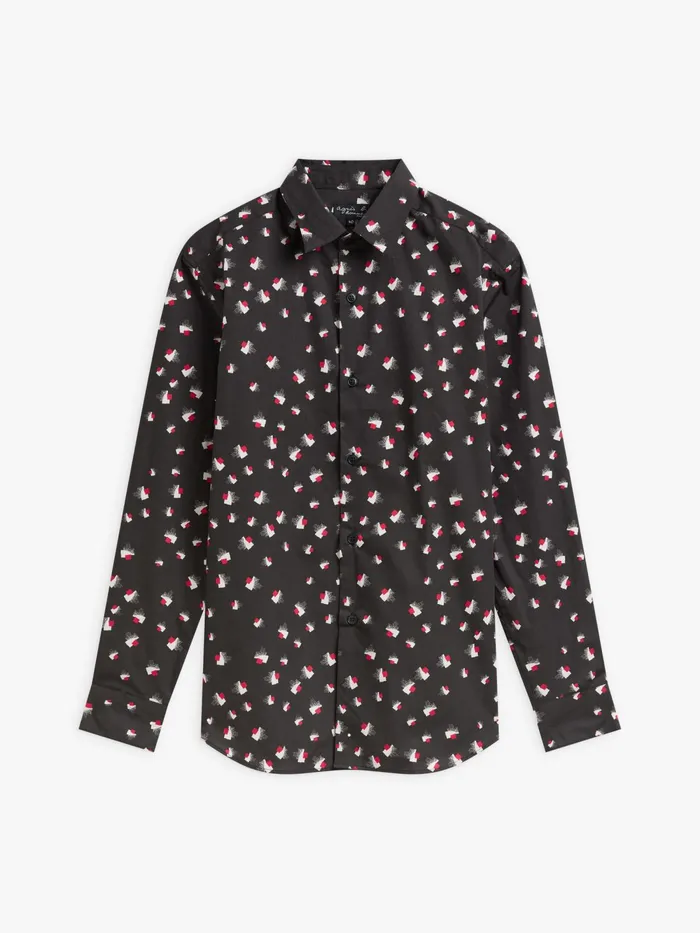 Men Agns B Shirts Red Cotton Geometric Print Andy Shirt