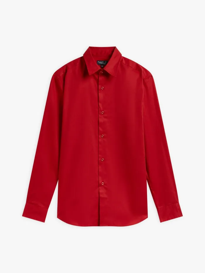 Men Agns B Shirts Red Cotton Thomas Shirt