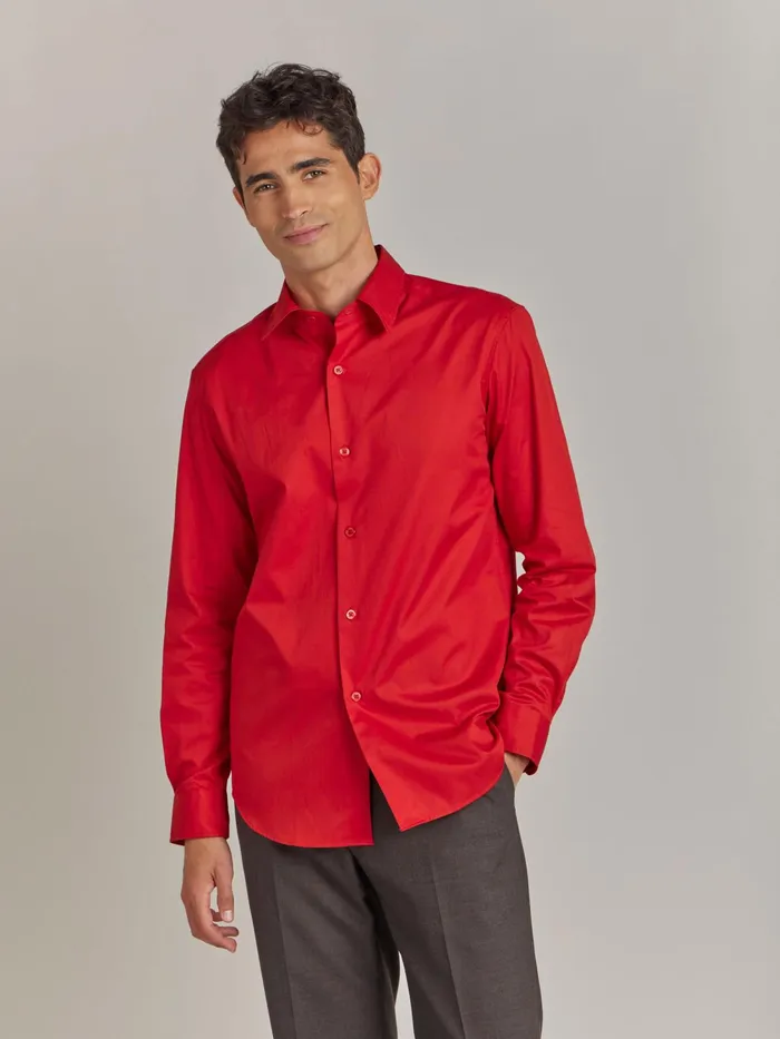 Men Agns B Shirts Red Cotton Thomas Shirt