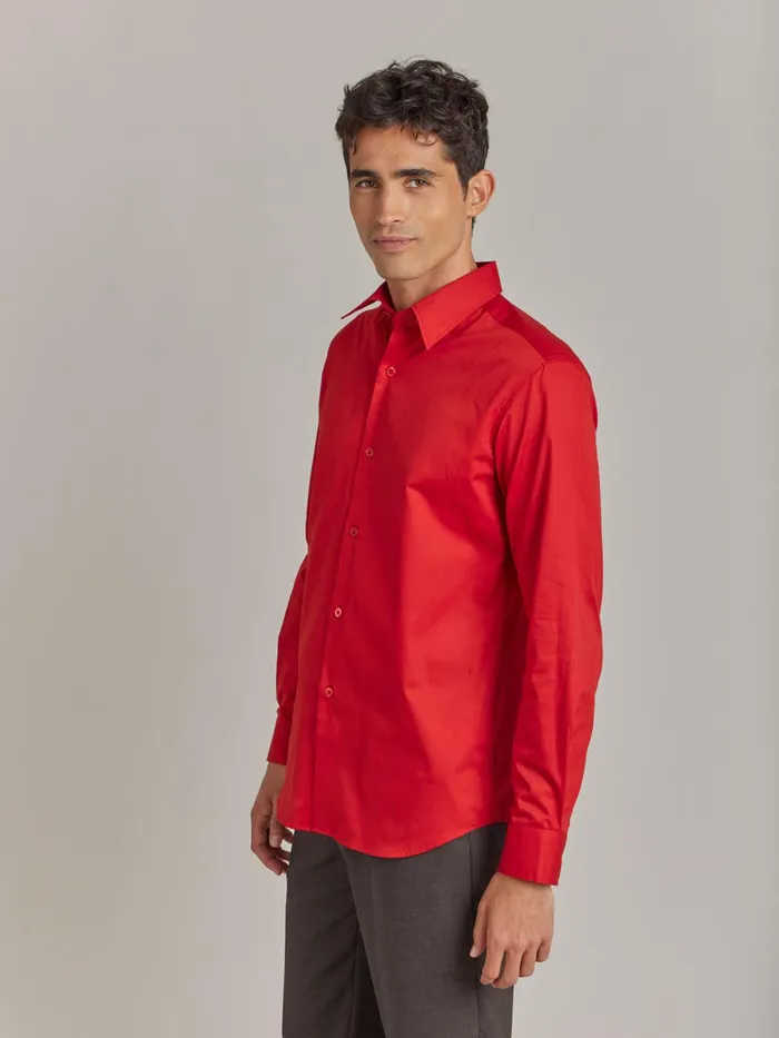 Men Agns B Shirts Red Cotton Thomas Shirt
