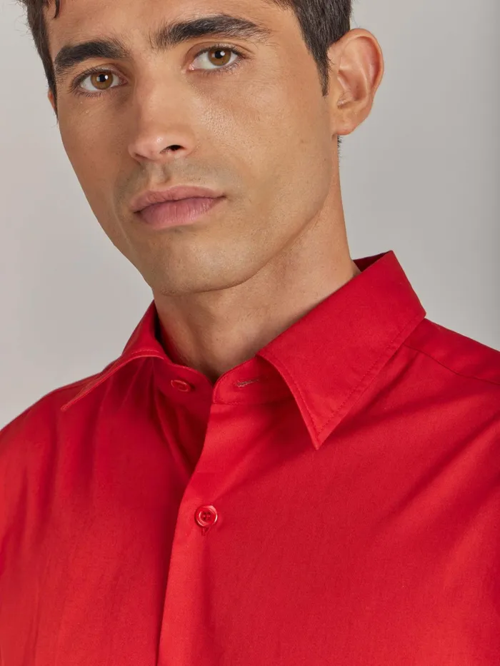 Men Agns B Shirts Red Cotton Thomas Shirt