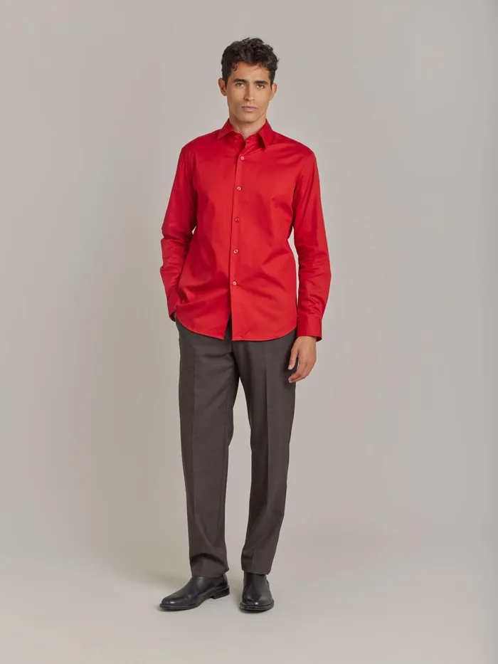 Men Agns B Shirts Red Cotton Thomas Shirt