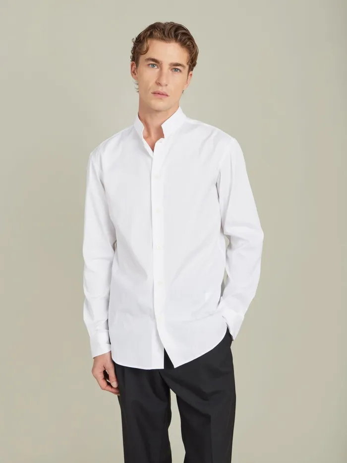 Men Agns B Shirts White Cotton Poplin Shirt