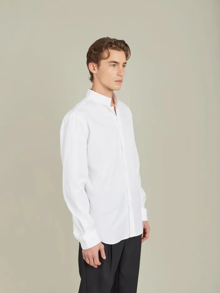 Men Agns B Shirts White Cotton Poplin Shirt