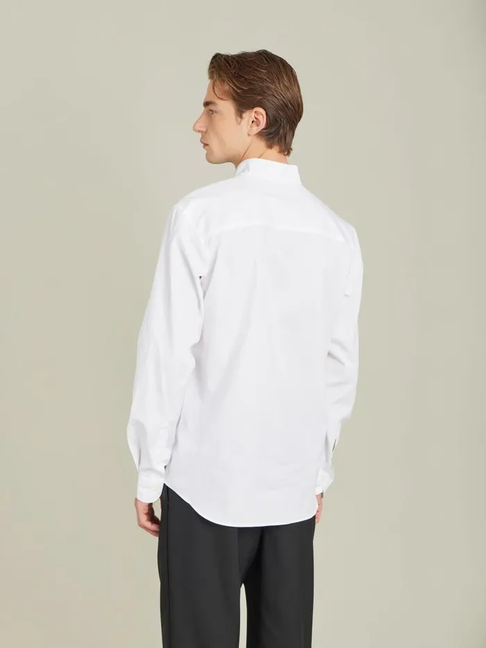 Men Agns B Shirts White Cotton Poplin Shirt