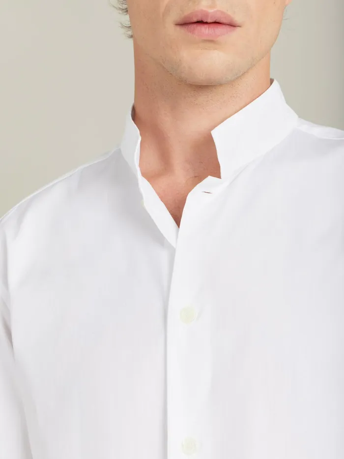 Men Agns B Shirts White Cotton Poplin Shirt