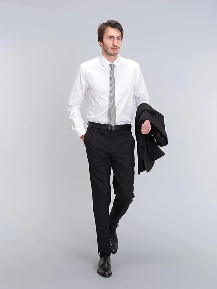Men Agns B Shirts White Cotton Serge Andy Shirt