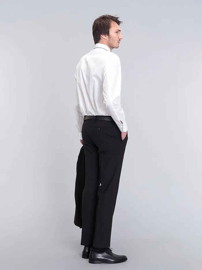 Men Agns B Shirts White Cotton Serge Andy Shirt
