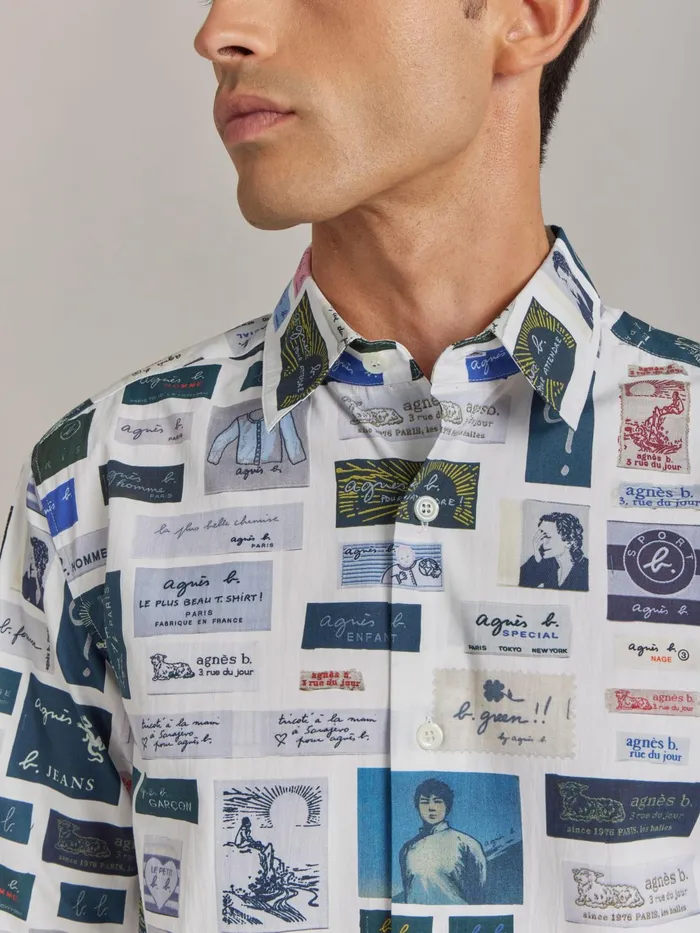 Men Agns B Shirts White Cotton Syd Shirt