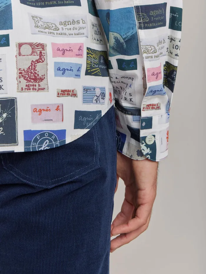 Men Agns B Shirts White Cotton Syd Shirt