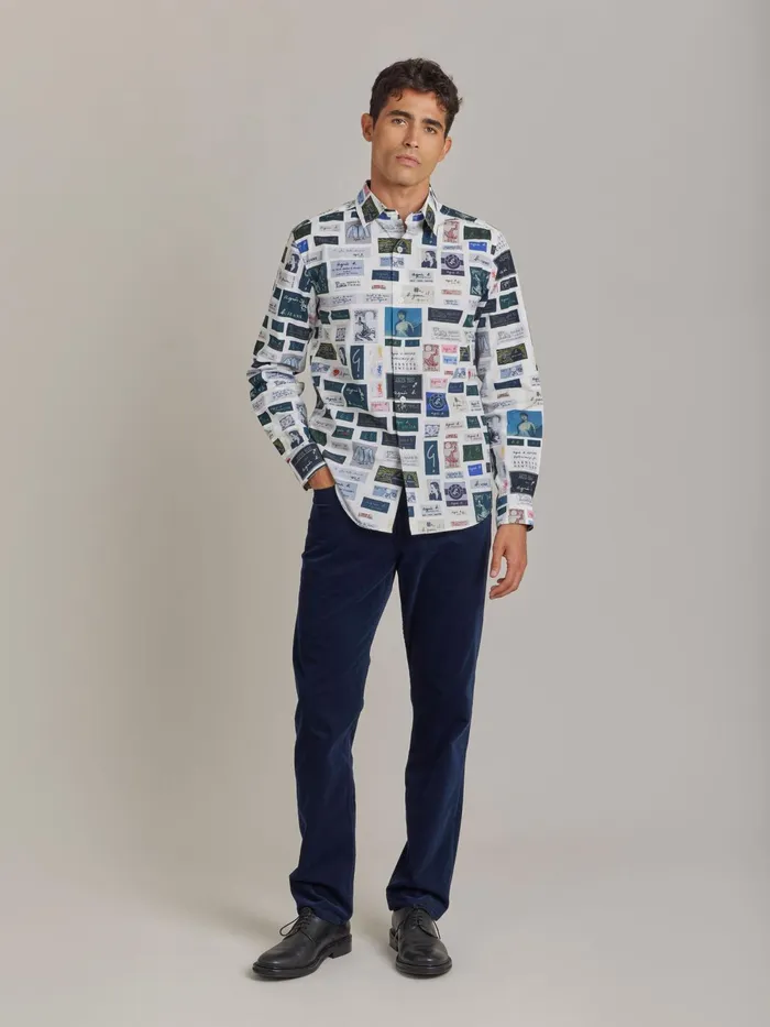 Men Agns B Shirts White Cotton Syd Shirt