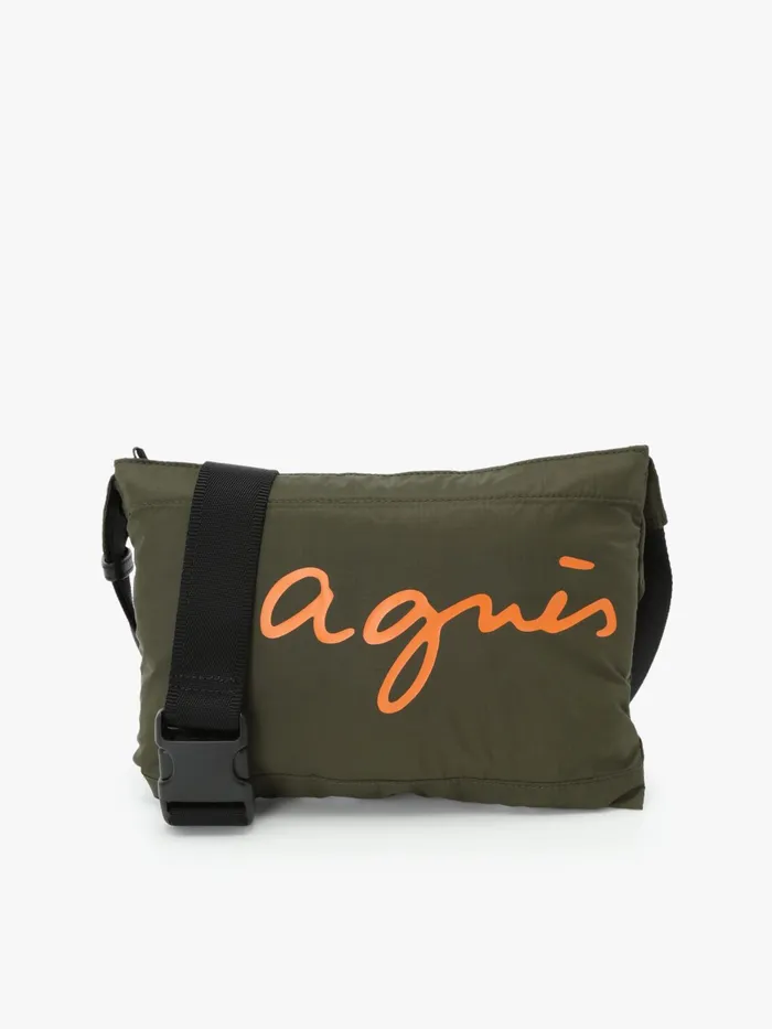 Men Agns B Shoulder Bags Green Nylon Shoulder Bag