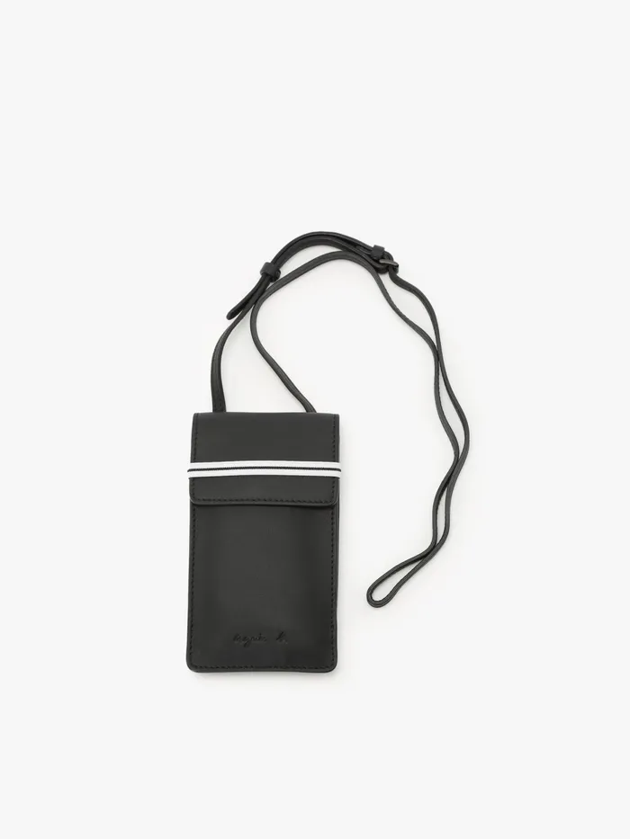 Men Agns B Small Leather Goods Black Leather Gary Phone Case