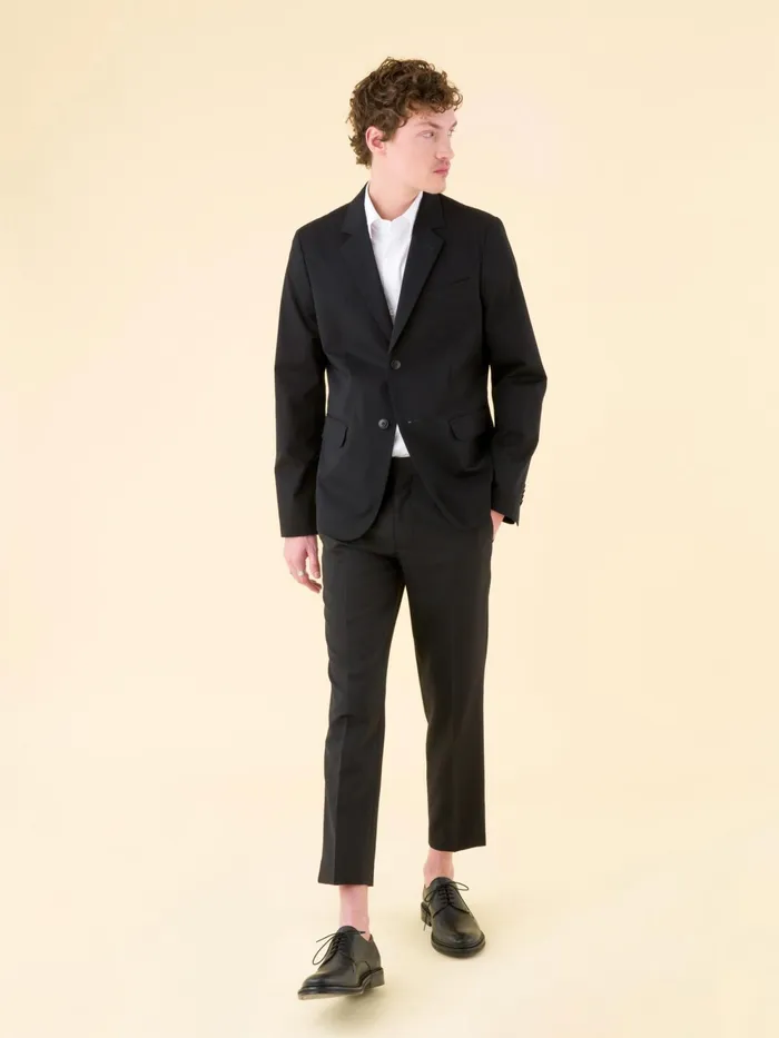 Men Agns B Suits Black Woollen Jam Pants