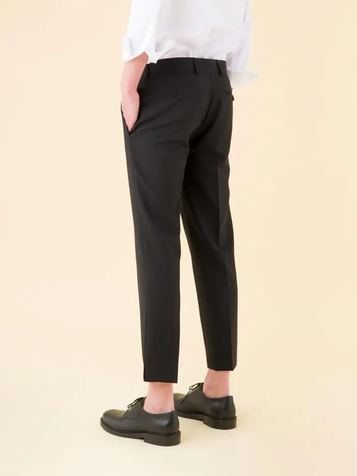 Men Agns B Suits Black Woollen Jam Pants