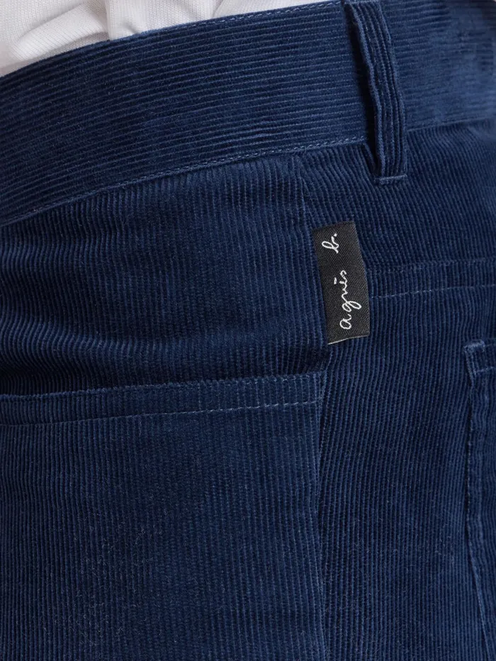 Men Agns B Suits Blue Cotton Velours Chris Jeans