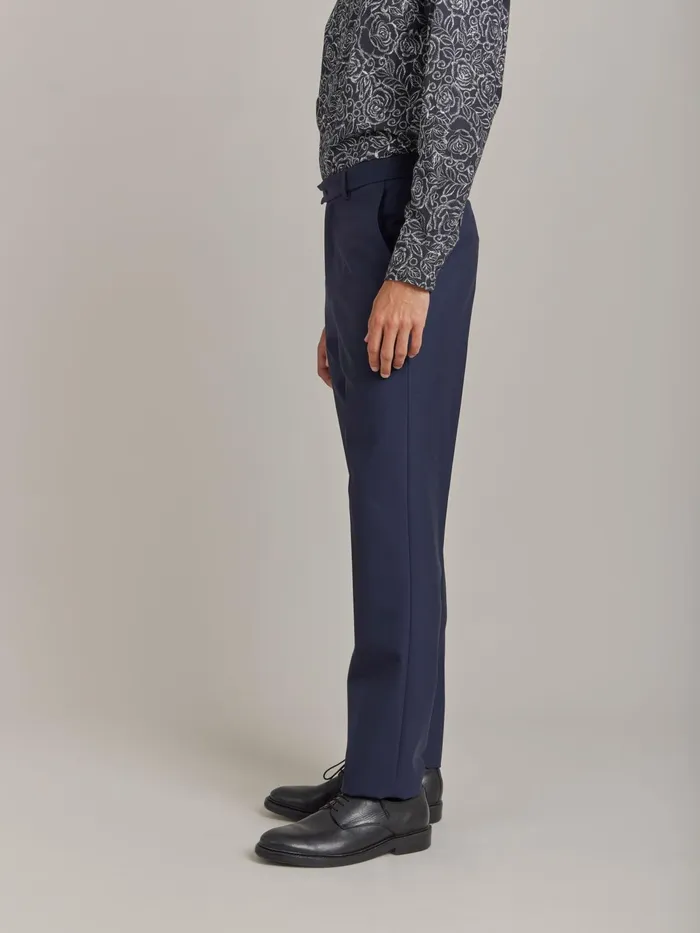 Men Agns B Suits Blue Worsted Wool Lucas Trousers