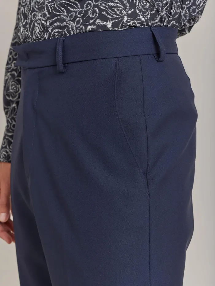 Men Agns B Suits Blue Worsted Wool Lucas Trousers
