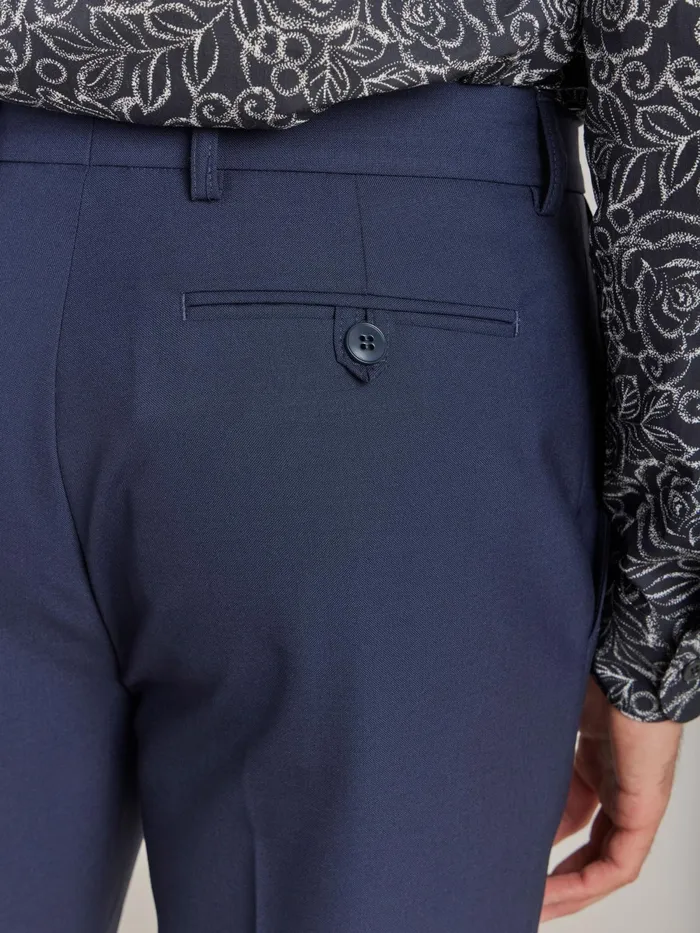 Men Agns B Suits Blue Worsted Wool Lucas Trousers