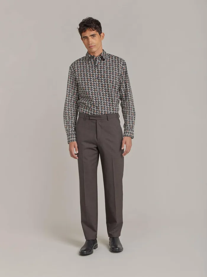 Men Agns B Suits Chocolat Worsted Wool Lucas Trousers