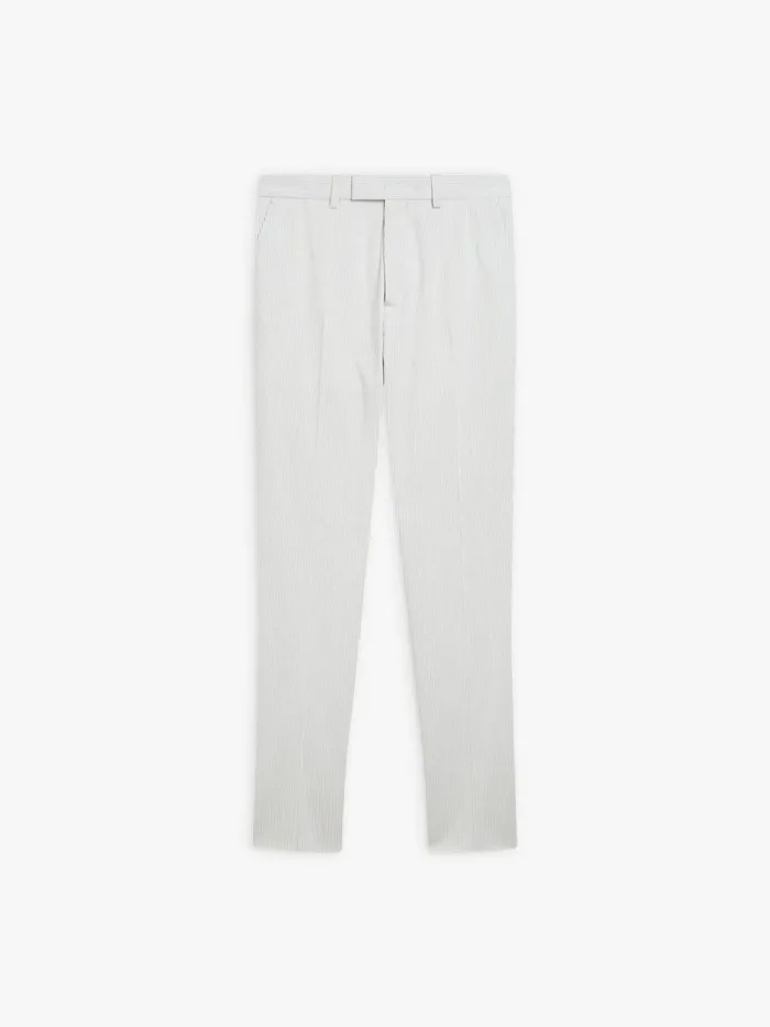 Men Agns B Suits Grey Cotton Vertical Striped Jamming Trousers
