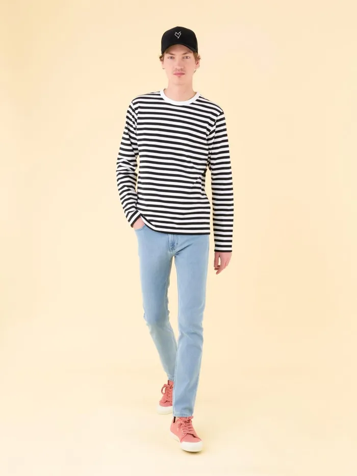 Men Agns B Tshirts and Polo Shirts Black And White Long Sleeves Striped Coulos Tshirt