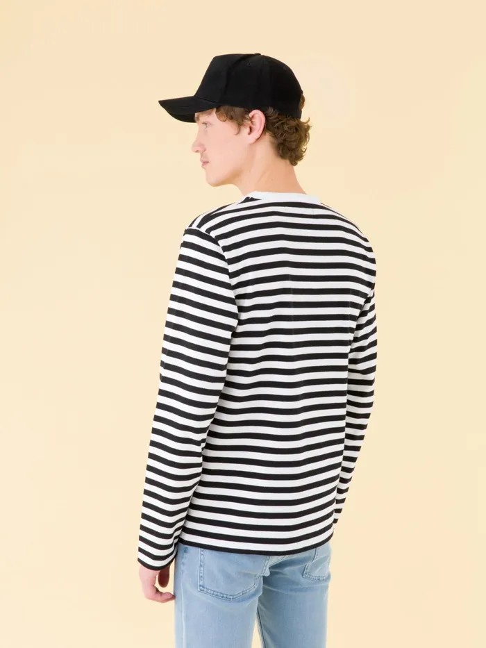 Men Agns B Tshirts and Polo Shirts Black And White Long Sleeves Striped Coulos Tshirt
