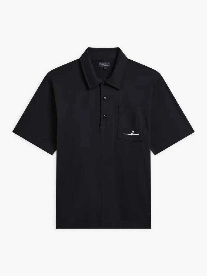 Men Agns B Tshirts and Polo Shirts Black Chris Polo Shirt In GOTS Organic Cotton Jersey Men Agns B Tshirts and Polo Shirts Black Chris Polo Shirt In GOTS Organic Cotton Jersey