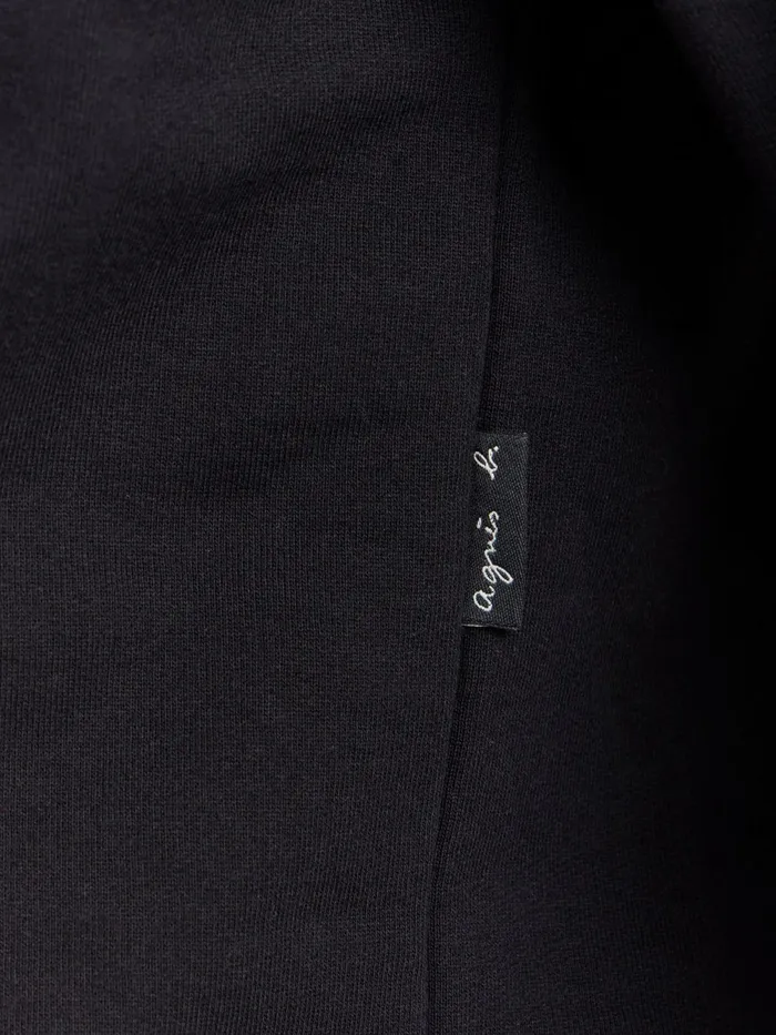 Men Agns B Tshirts and Polo Shirts Black Cotton Fleece Zip Sweatshirt