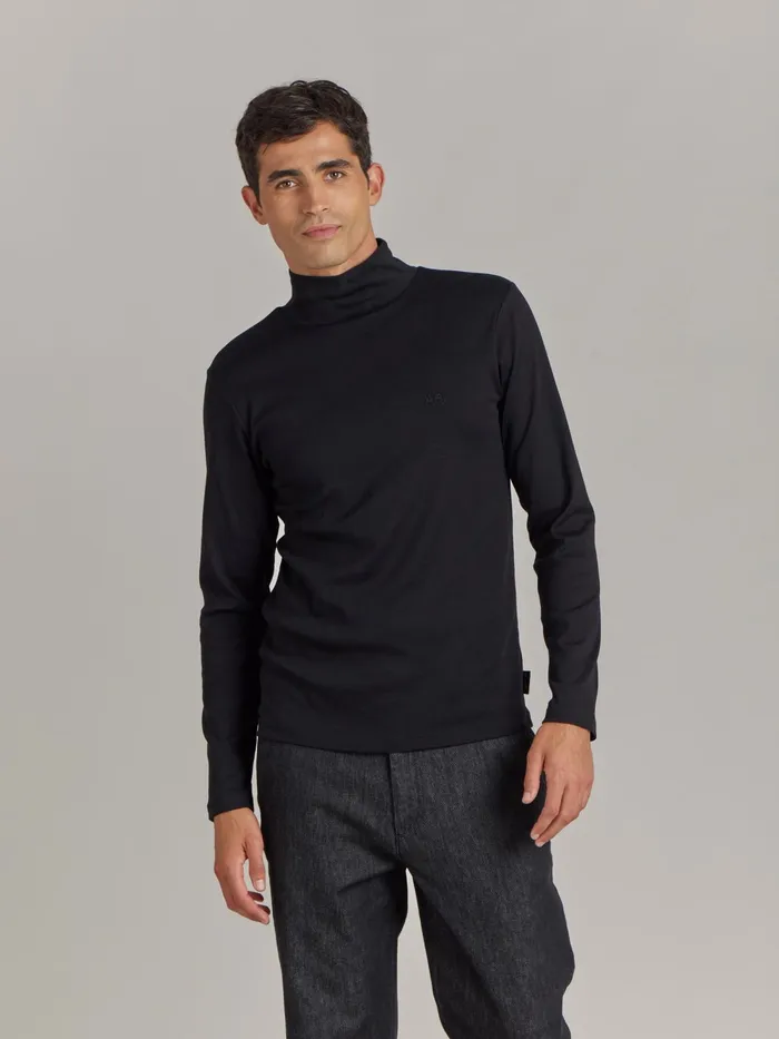 Men Agns B Tshirts and Polo Shirts Black Cotton Jersey Panama Tshirt