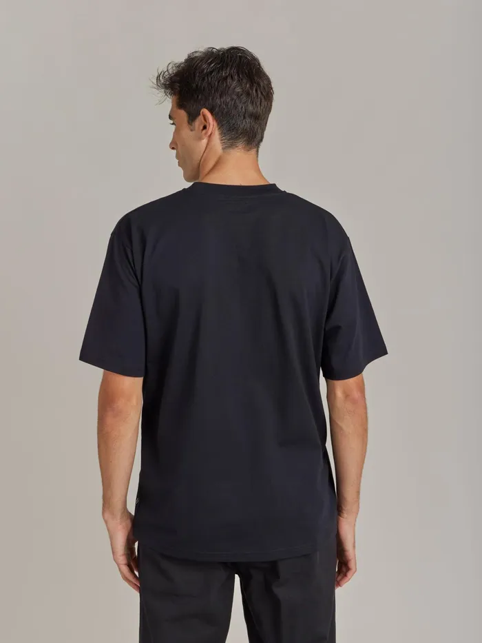 Men Agns B Tshirts and Polo Shirts Black Cotton Jersey Screenprinted Christof Tshirt