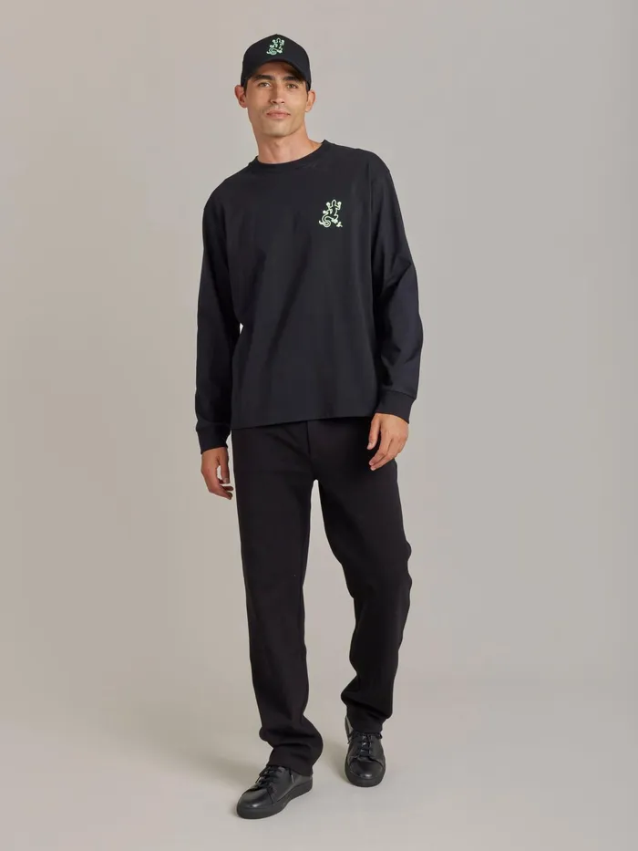 Men Agns B Tshirts and Polo Shirts Black Cotton Jersey Screenprinted Christof Tshirt