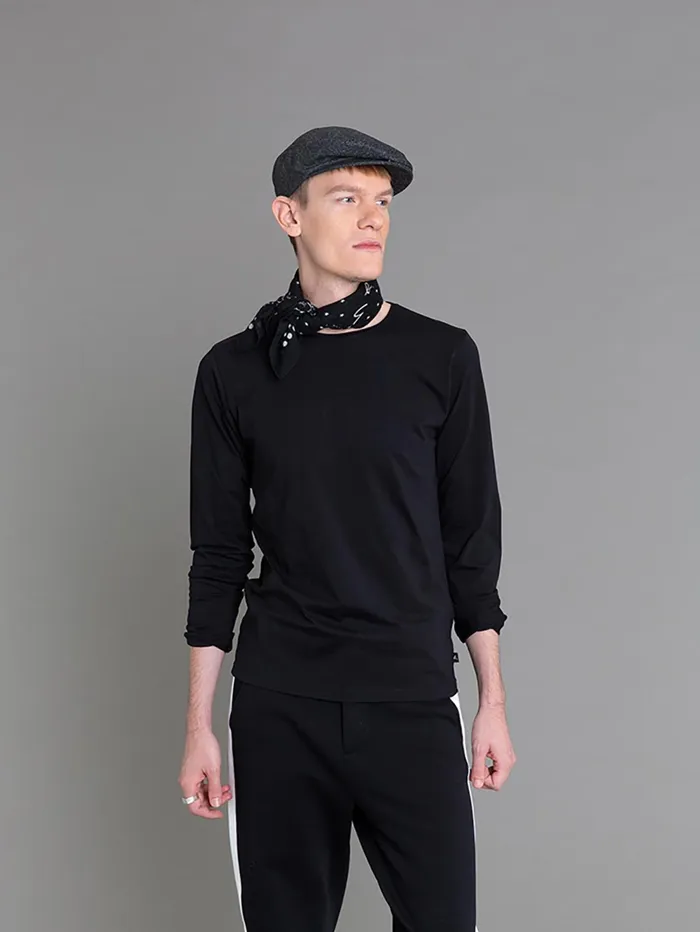 Men Agns B Tshirts and Polo Shirts Black Long Sleeves Roulotte Tshirt