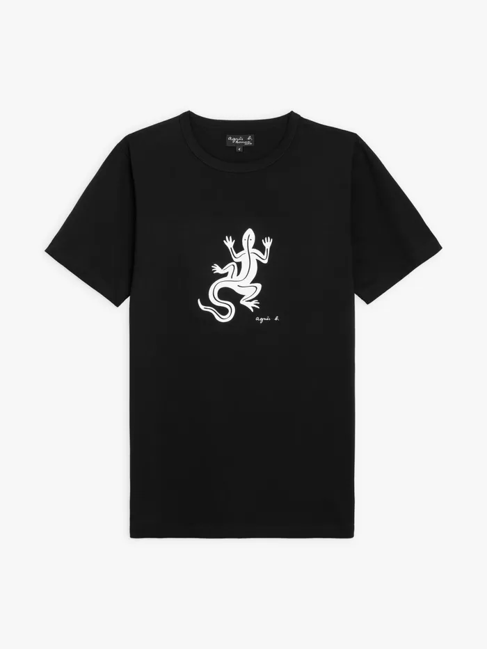 Men Agns B Tshirts and Polo Shirts Black Short Sleeves Coulos Lizard Tshirt