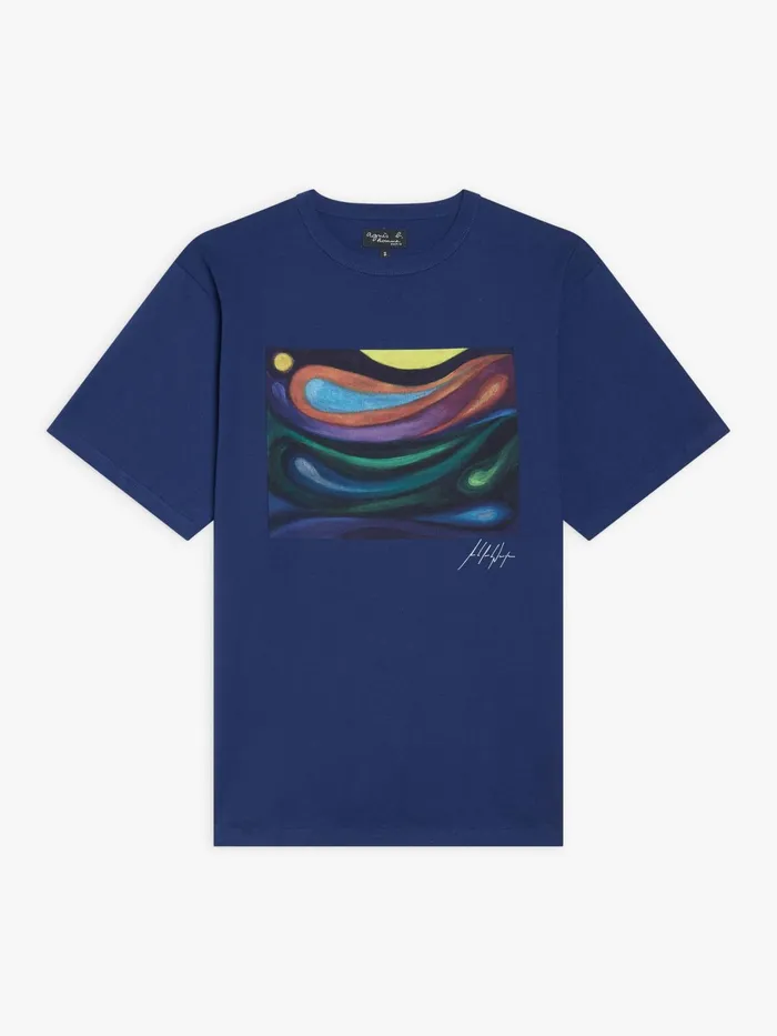 Men Agns B Tshirts and Polo Shirts Blue Cotton Jersey Mark Tshirt Artist Andre Niemeyer Men Agns B Tshirts and Polo Shirts Blue Cotton Jersey Mark Tshirt Artist Andre Niemeyer