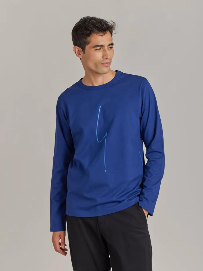 Men Agns B Tshirts and Polo Shirts Blue Cotton Jersey Screenprinted New Coulos Tshirt