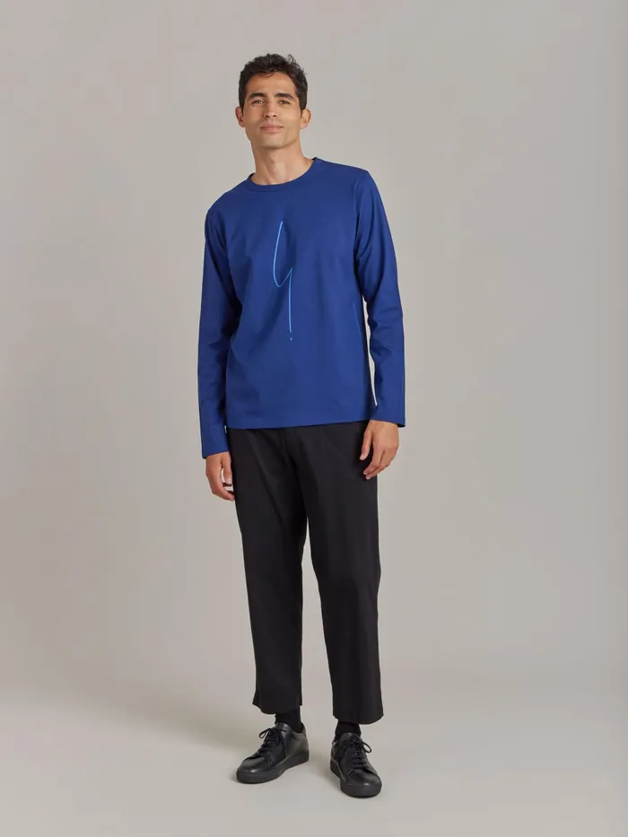 Men Agns B Tshirts and Polo Shirts Blue Cotton Jersey Screenprinted New Coulos Tshirt
