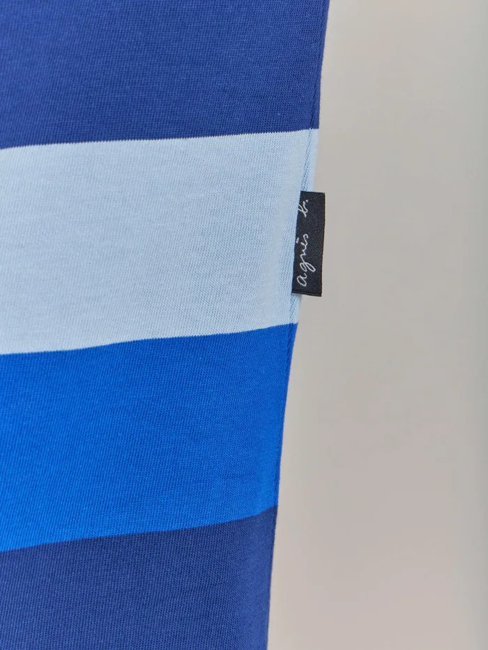 Men Agns B Tshirts and Polo Shirts Blue Cotton Jersey Striped New Coulos Tshirt