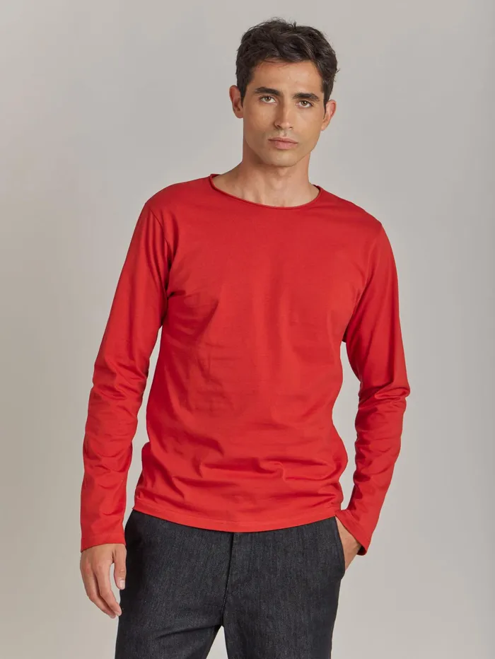 Men Agns B Tshirts and Polo Shirts Red Cotton Jersey Roulotte Tshirt