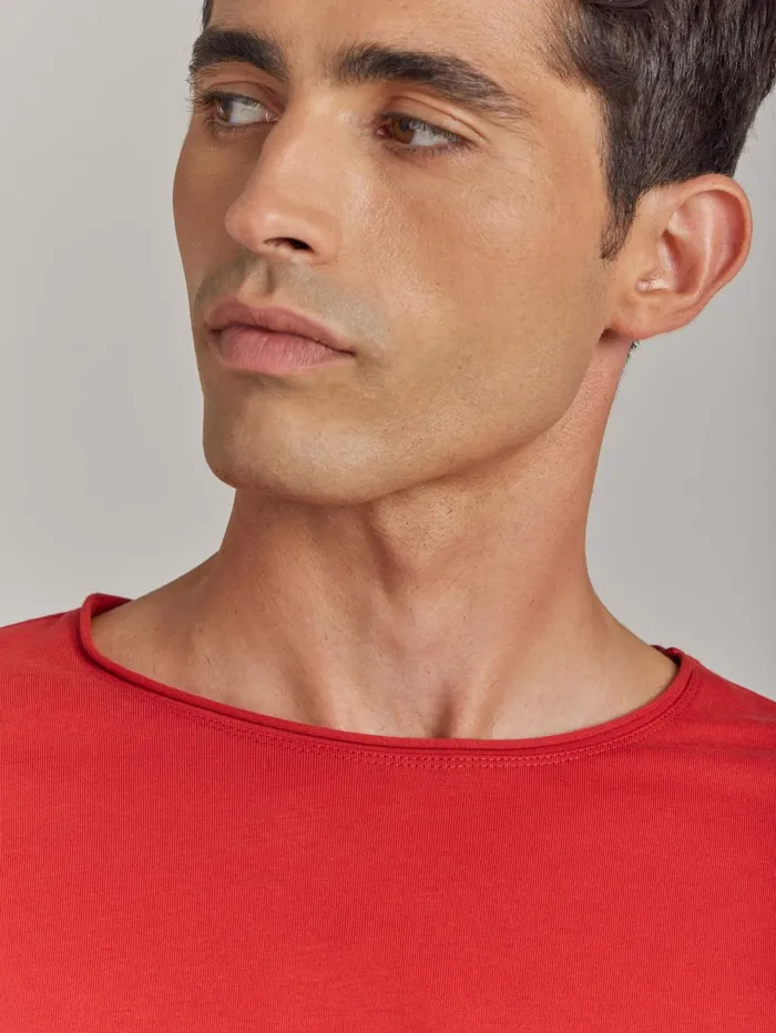 Men Agns B Tshirts and Polo Shirts Red Cotton Jersey Roulotte Tshirt