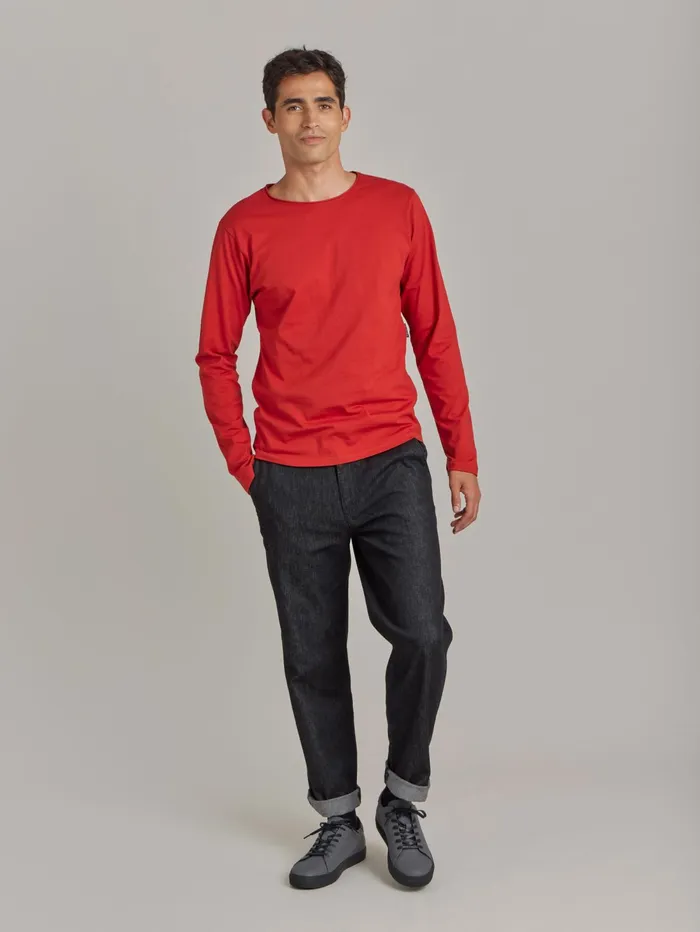 Men Agns B Tshirts and Polo Shirts Red Cotton Jersey Roulotte Tshirt