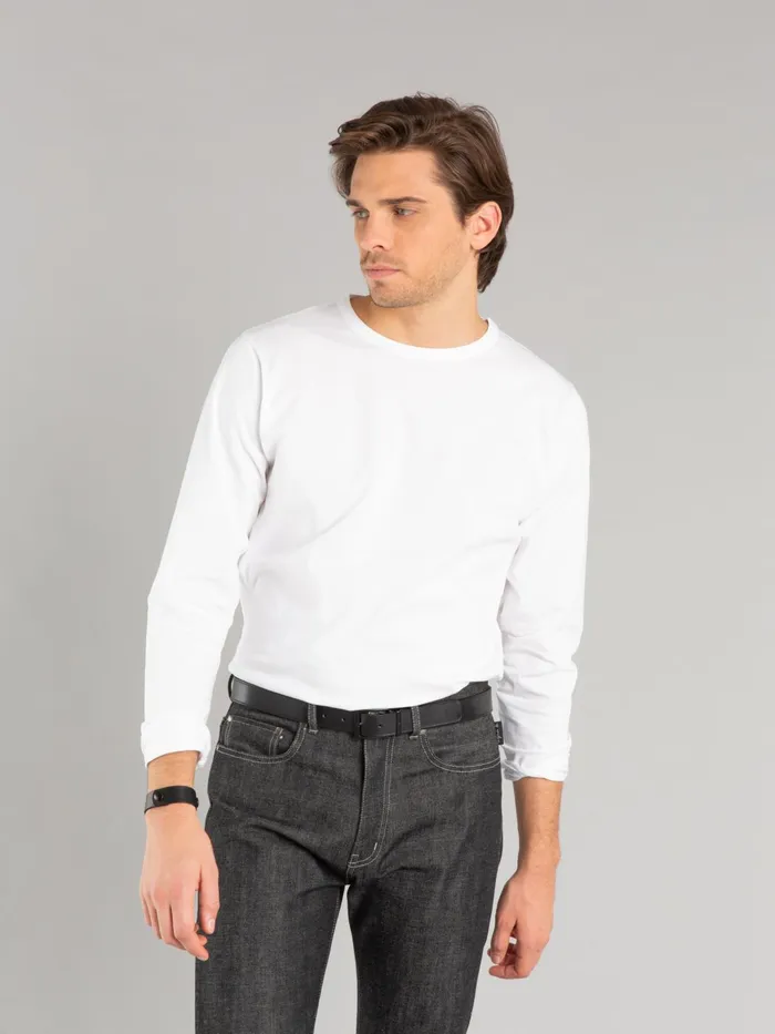 Men Agns B Tshirts and Polo Shirts White Long Sleeves Coulos Tshirt