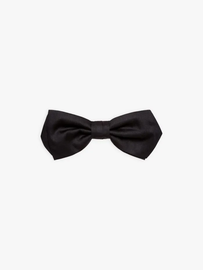 Men Agns B Ties and Bow Ties Black Cotton Satin Humphrey Bow Tie