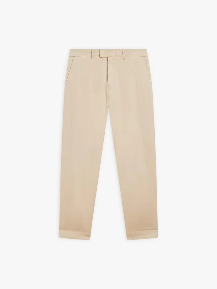 Men Agns B Trousers Beige Cotton Jami Trousers